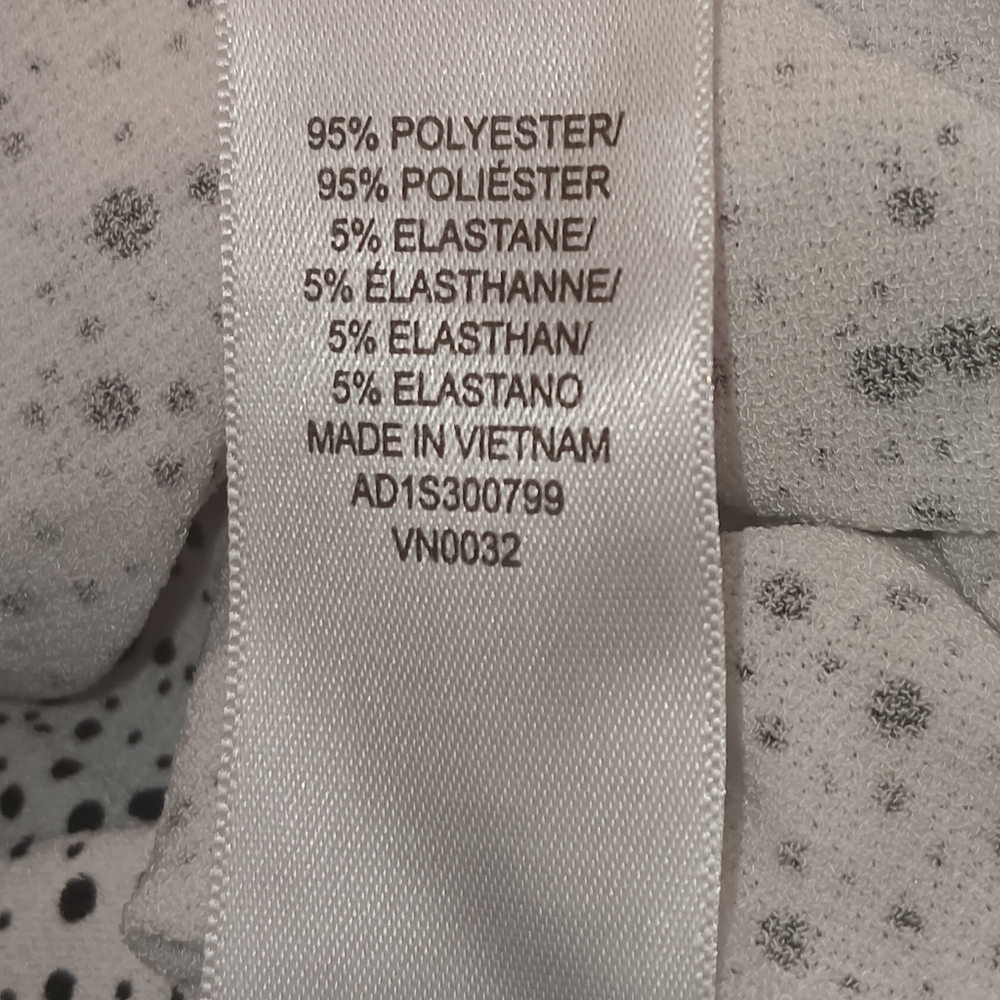 Adrianna Papell Blouse XL Woman’s Size L White Black Polka Dot Short Sleeve - Picture 6 of 6